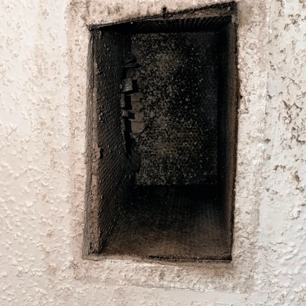 Supply Register Interior before cleaning