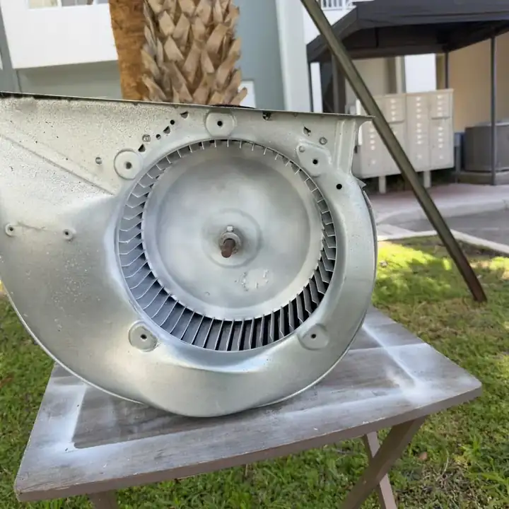 Clean AC blower wheel after service