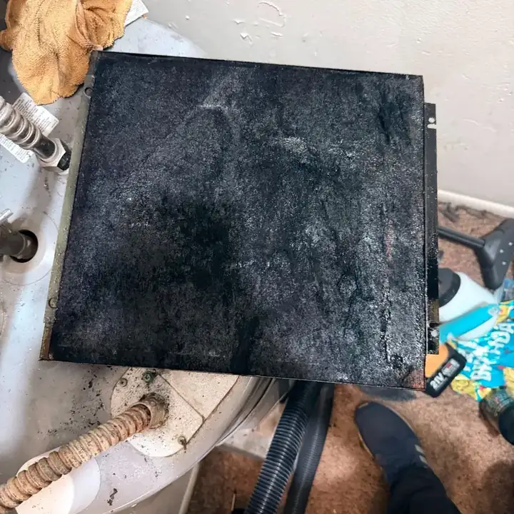 Dirty internal AC panel before sanitization